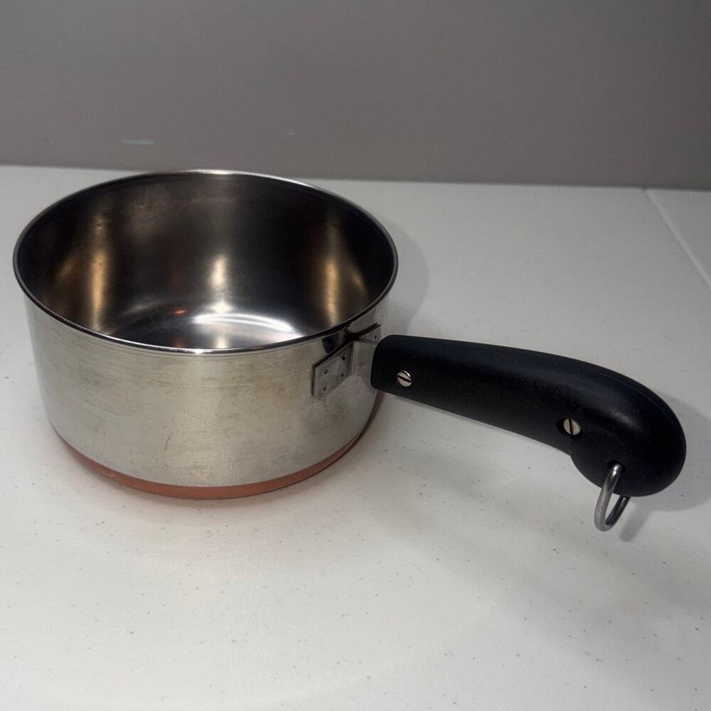 Revere Ware 1.5qt 1801 Made in the USA Copper Bottom Stainless Steel Saucepot